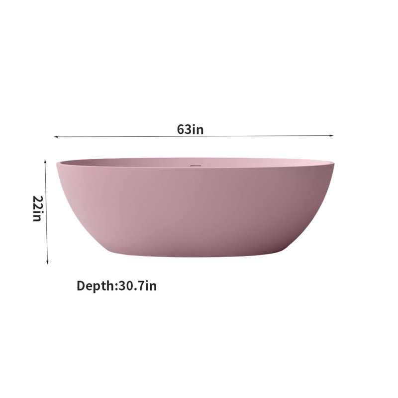63'' W 22'' H Tub & Shower Kit, Pink