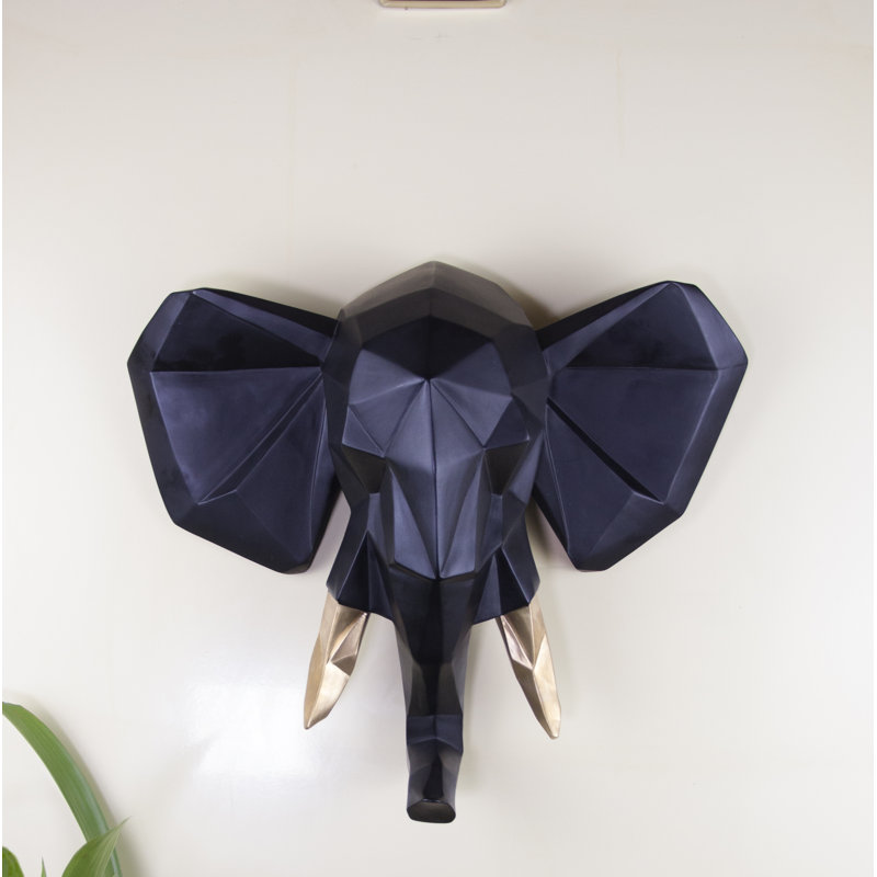 Animals Wall Decor on Polyresin, Single, Black/Gold