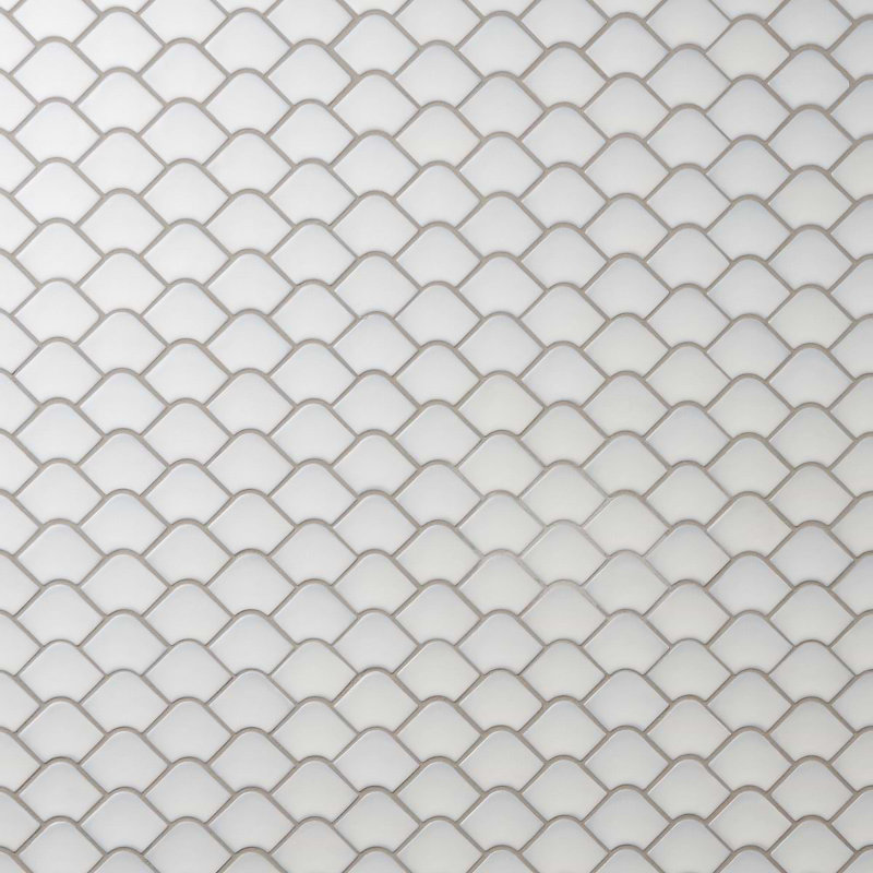 Suki 2X3 Fishscale Matte Mosaic Tile, Gray
