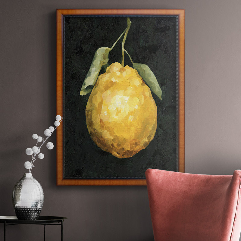 Toile encadrée de qualité supérieure «Dark Lemon II» - prête à être accrochée, H 20 po x l 16 po