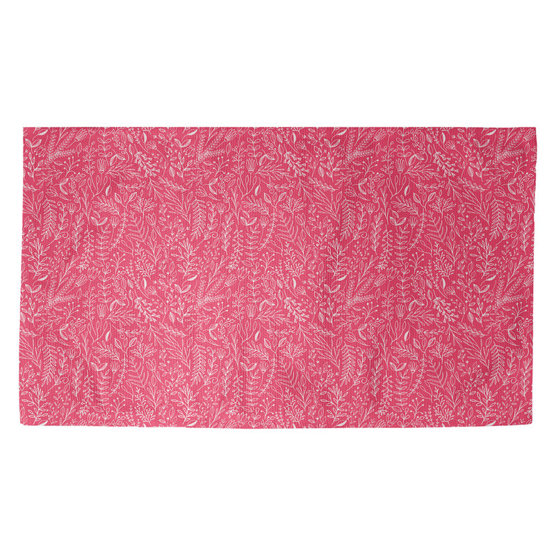 Tapis rouge/blanc floral ditsy Avicia, Rectangle 5 pi x 7 pi 2 po