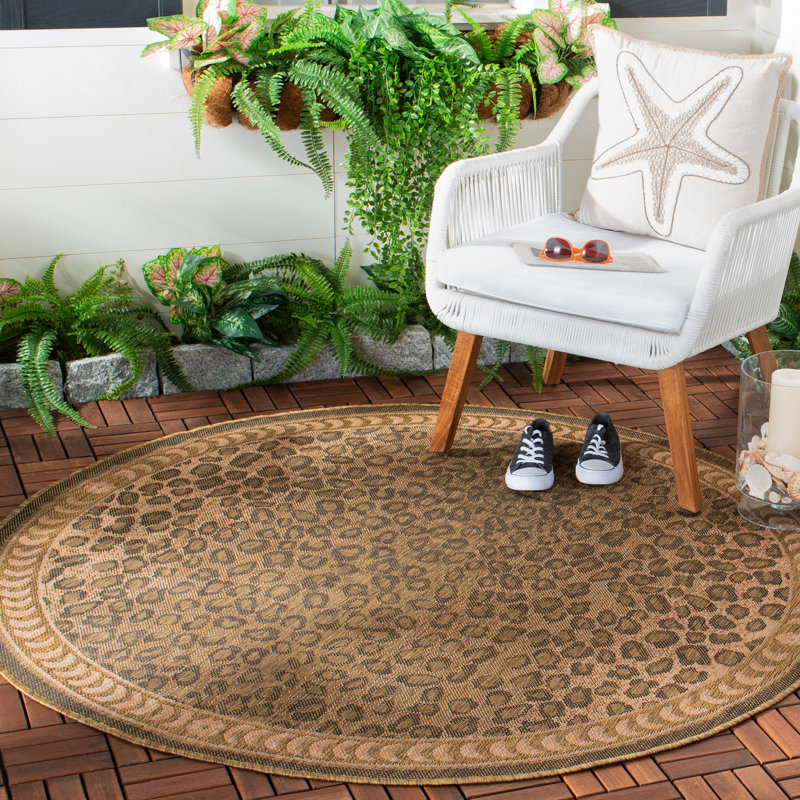 Colturo Performance Animal Print Indoor/Outdoor Area Rug, Round 5'3"