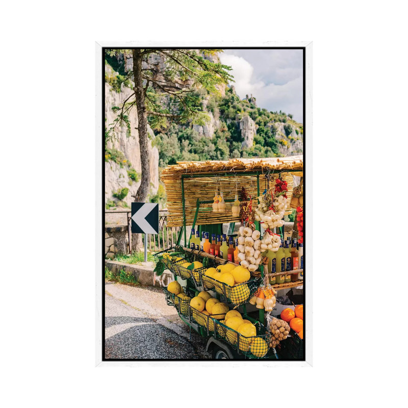 Amalfi Coast Drive XV by Bethany Young - Print on Canvas, White Framed, 66.04cm H x 45.72cm W x 3.81cm D