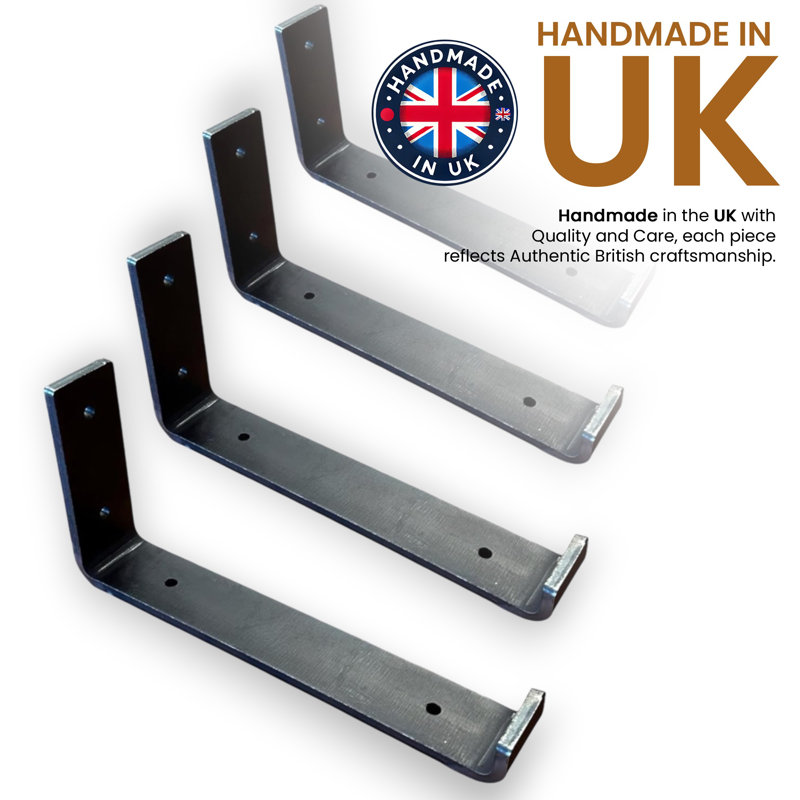 Alaisha Metal Bracket Shelf, Raw Steel
