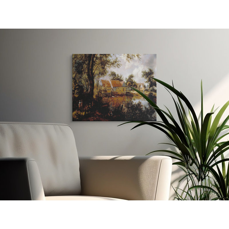 Old Mill Stream Canvas Wall Art, Landscape Painting Print, Gallery Wrapped, Ready to Hang, Archival Quality, Rustic Scene, Modern Decor