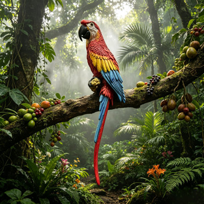 Figurine d'oiseau en résine peinte à la main réaliste et résistante aux intempéries