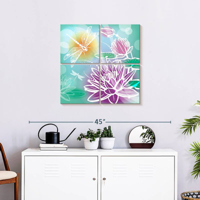 Harnek fleurs de lotus et libellules