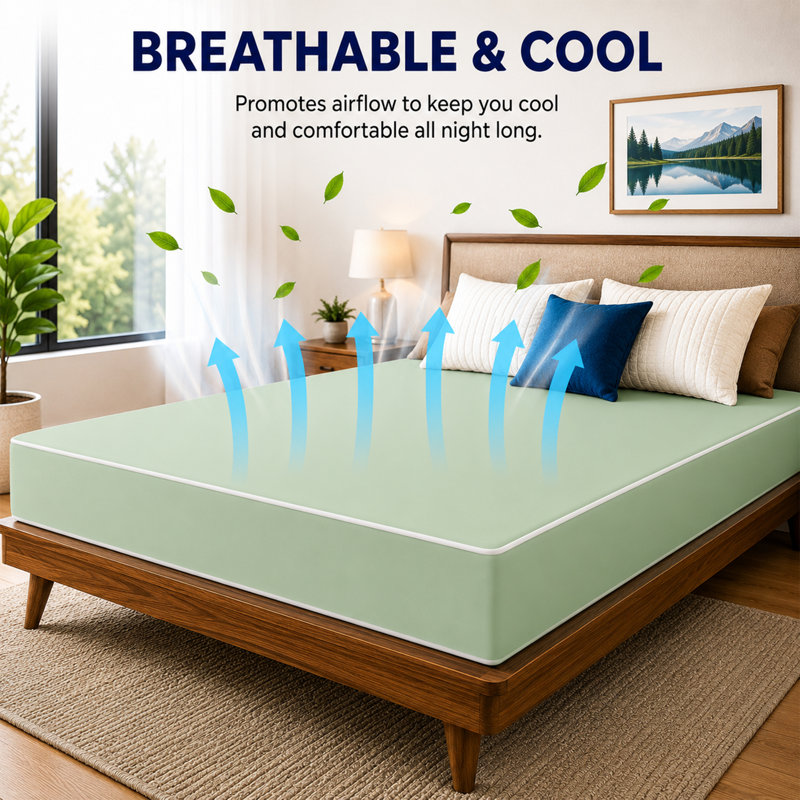 10-Inch High-Density Foam Vinyl RV Mattress Replacement, Medium Firm, Camper Vans, Twin XL, Twin XL, 10"
