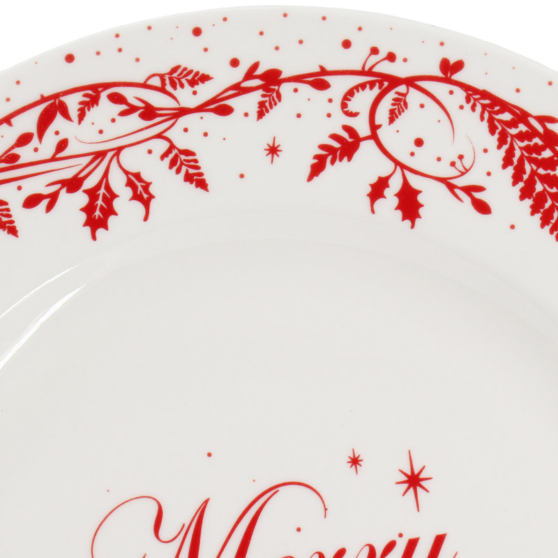 Ensemble d'assiettes à dessert en céramique fine 4 pièces Martha Stewart