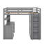 Lit mezzanine simple avec tiroirs, bureau et garde-robe-1316351450