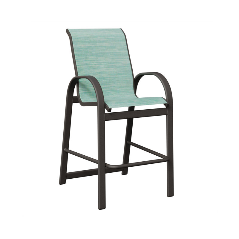 Fauteuil de bar berlinois Berlin Gardens, Paysage marin, Graphite moucheté