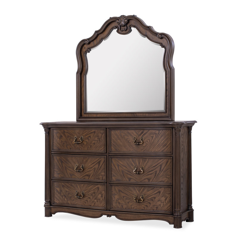 Ensemble de chambre à coucher pour très grand lit 4 pièces Nicole, Ensemble de 4 pièces : lit, miroir, commode, tabl