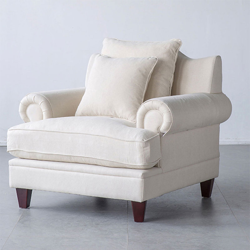 Upholstered Linen and Cotton Armchair