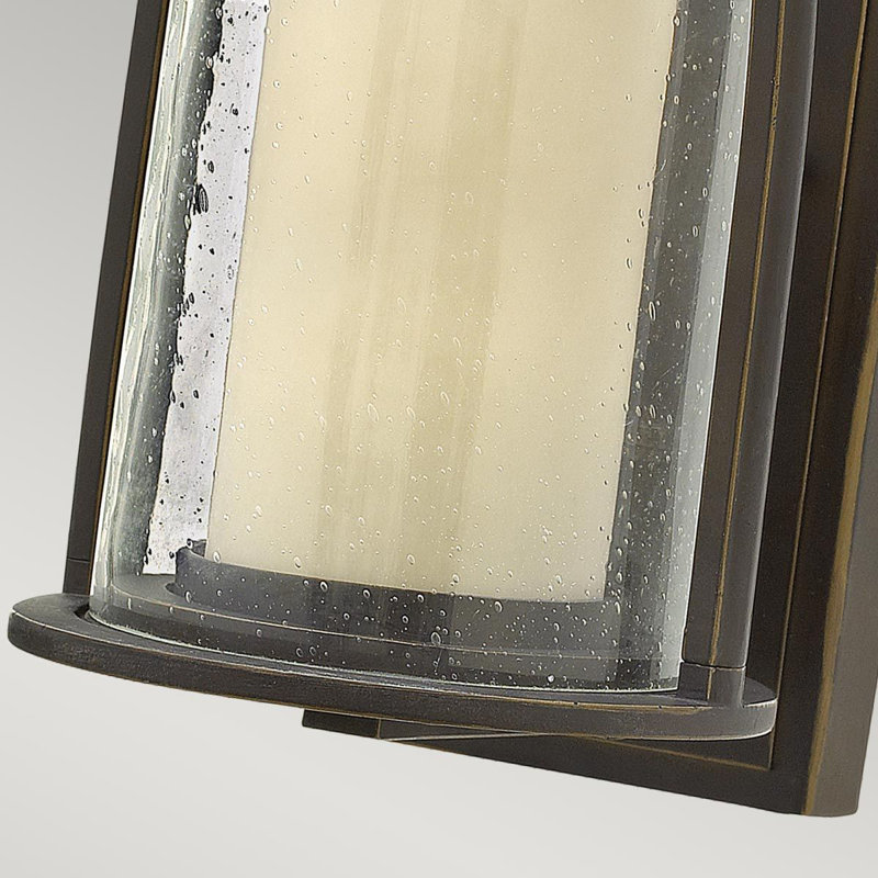 Totnes Oil Rubbed Bronze Seeded Glass Outdoor Wall Lantern, Small