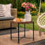 Table de bout en rotin en plastique tissé à la main avec plateau réversible (à utiliser comme table ou plateau de service), pour le salon, le balcon de la chambre à coucher