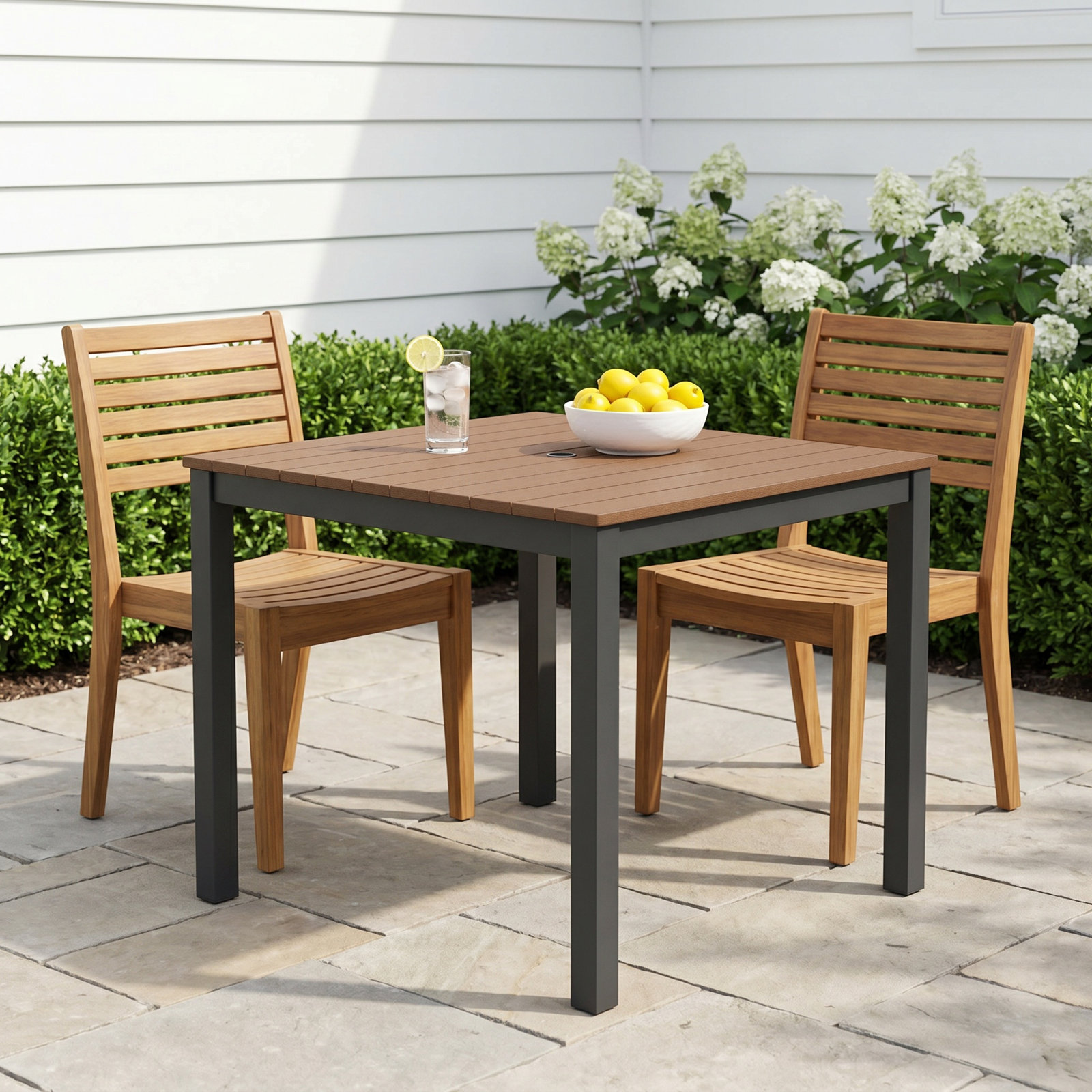 Townsend Patio Dining Table, 33" W x 33" L x 29" H, Brown