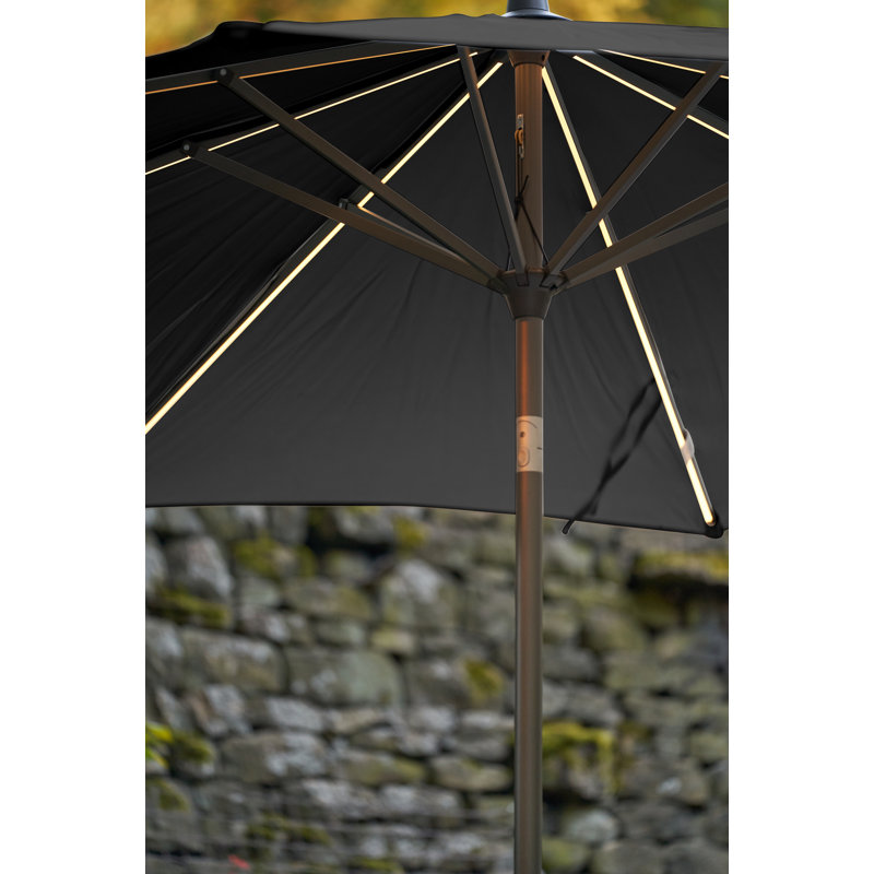 Cerena 300cm Lighted Market Parasol, Grey