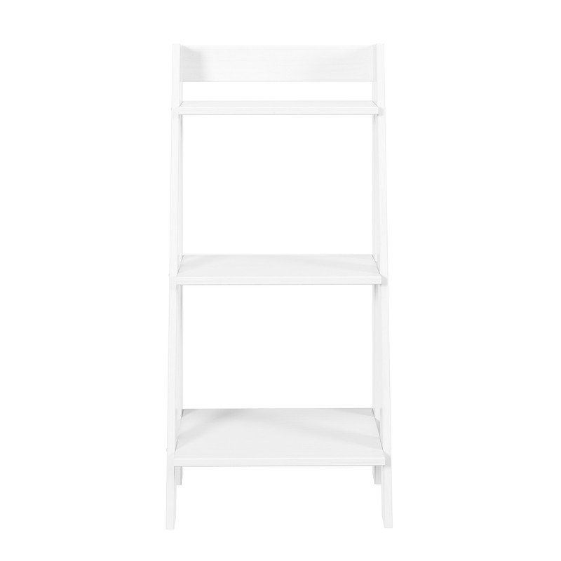 Solid Wood Split 3 Shelf Ladder, White