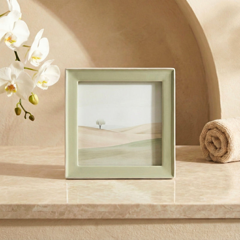 "Elyra" 4x4 Enamel Frame, Light Green, 4X4