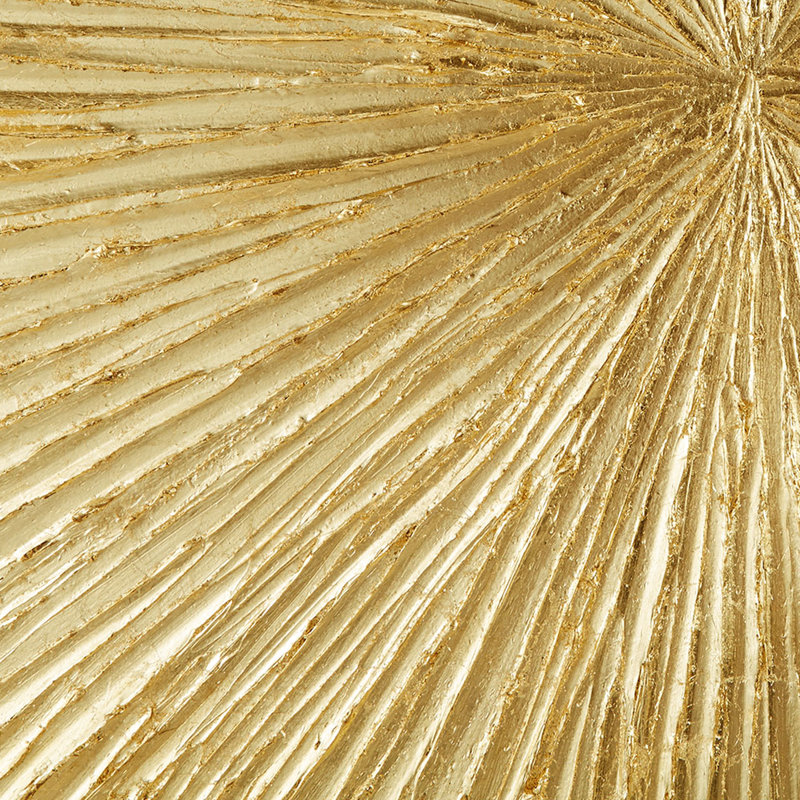 Abstract Burst Resin Wall Art - 30"W 30"H Hand Painted Metallic X Gold