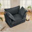 Fauteuil à revêtement antidérapant avec 1 grand coussin de dossier et 2 coussins décoratifs, un canapé profond et confortable, plusieurs coussins moelleux, tissu velours côtelé