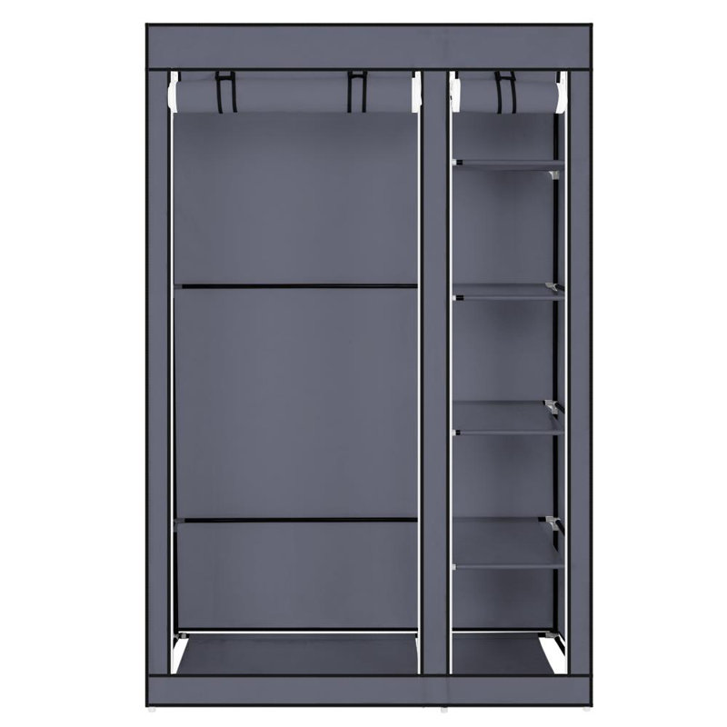 Penderie de placard portative l 59,06" Qualana, Gris
