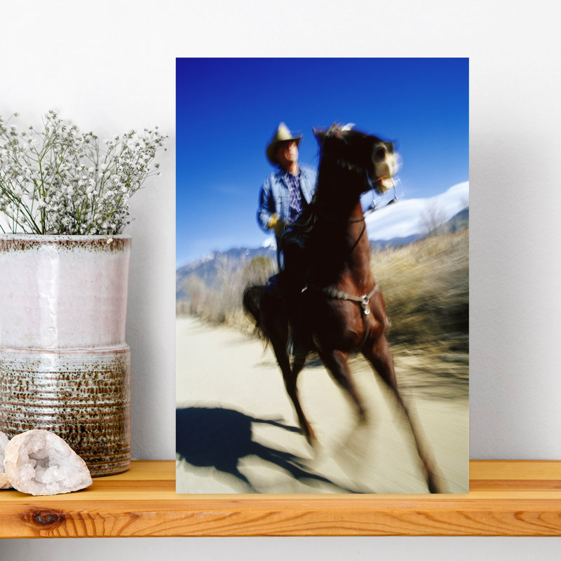 Man Riding A Horse USA by Jerry Driendl Photography - Wrapped Canvas Print, 45.72 cm H x 30.48 cm W