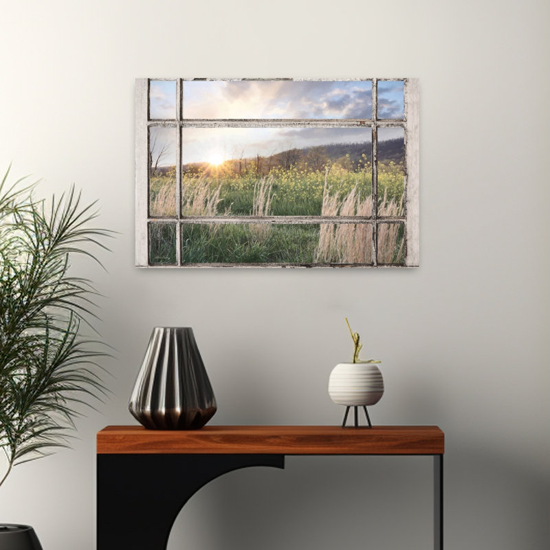 Paysage champêtre abstrait paysage contemporain, H 16 po x l 24 po