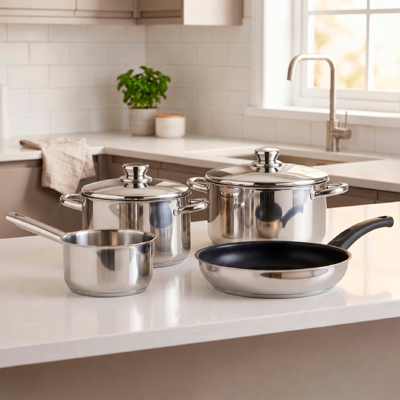 Ensemble de 6 pièces de batterie de cuisine en acier inoxydable Magefesa pour couples