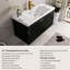 Meuble-lavabo de 42 po avec lavabo et armoire flottante, comptoir en résine de pierre, tiroirs à fermeture en douceur, bois, pré-assemblé, fonction de charnière lisse, lavabo à utilisation silencieuse sécuritaire, rangement facile, espace généreux