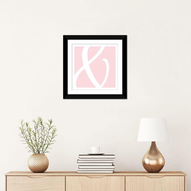 «The Type And 4», art sur toile, Papier d'art encadré noir, H 16 po x l 16 po x P 1 po, Blanc