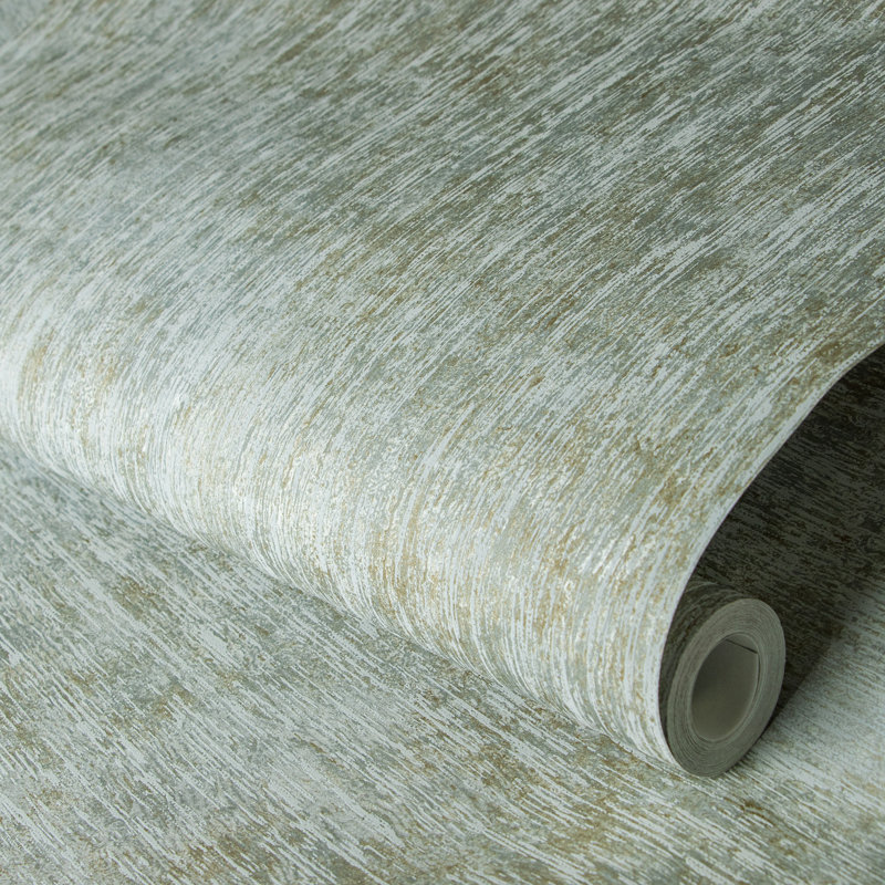 Amini Metallic Bark 10.05m x 53cm Wallpaper Roll, Light Blue/Beige