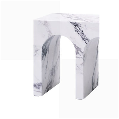 Table basse moderne en pierre d'ingénierie pour le salon - facile à nettoyer, résistante aux taches et durable