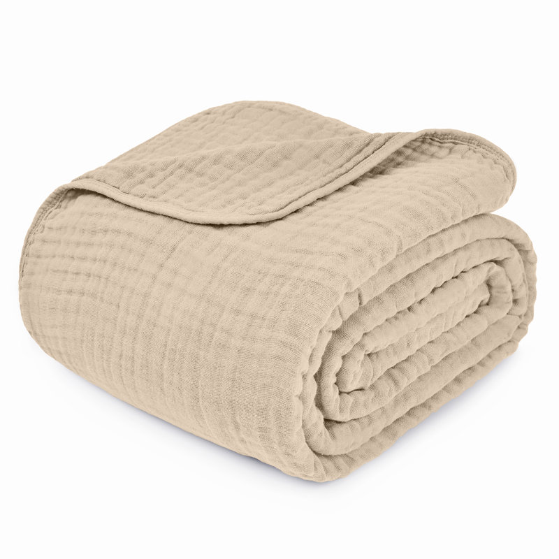 Comfy Cubs Muslin Blanket King, 274 x 229 cm - Soft, Lightweight, Breathable Cotton Blanket - 6-Layered Muslin Fabric, Throw