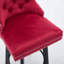 Tabourets de bar rotatifs modernes Tabourets de bar en velours Tabourets de bar touffetés à boutons Rivet pour îlot de cuisine, bistro, avec anneau de traction en métal Robuste repose-pieds Grand bar pour la maison-1622140063