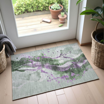 Premium Machine Washable Elize AMF1523 Abstract Rug