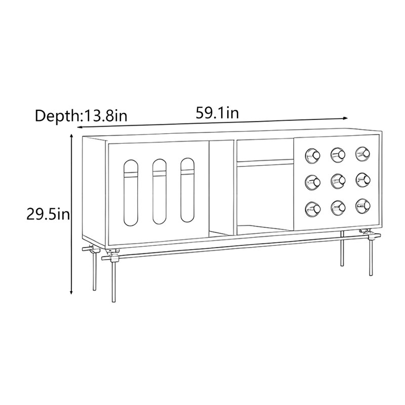 Commode de style chinois, Brun / Blanc
