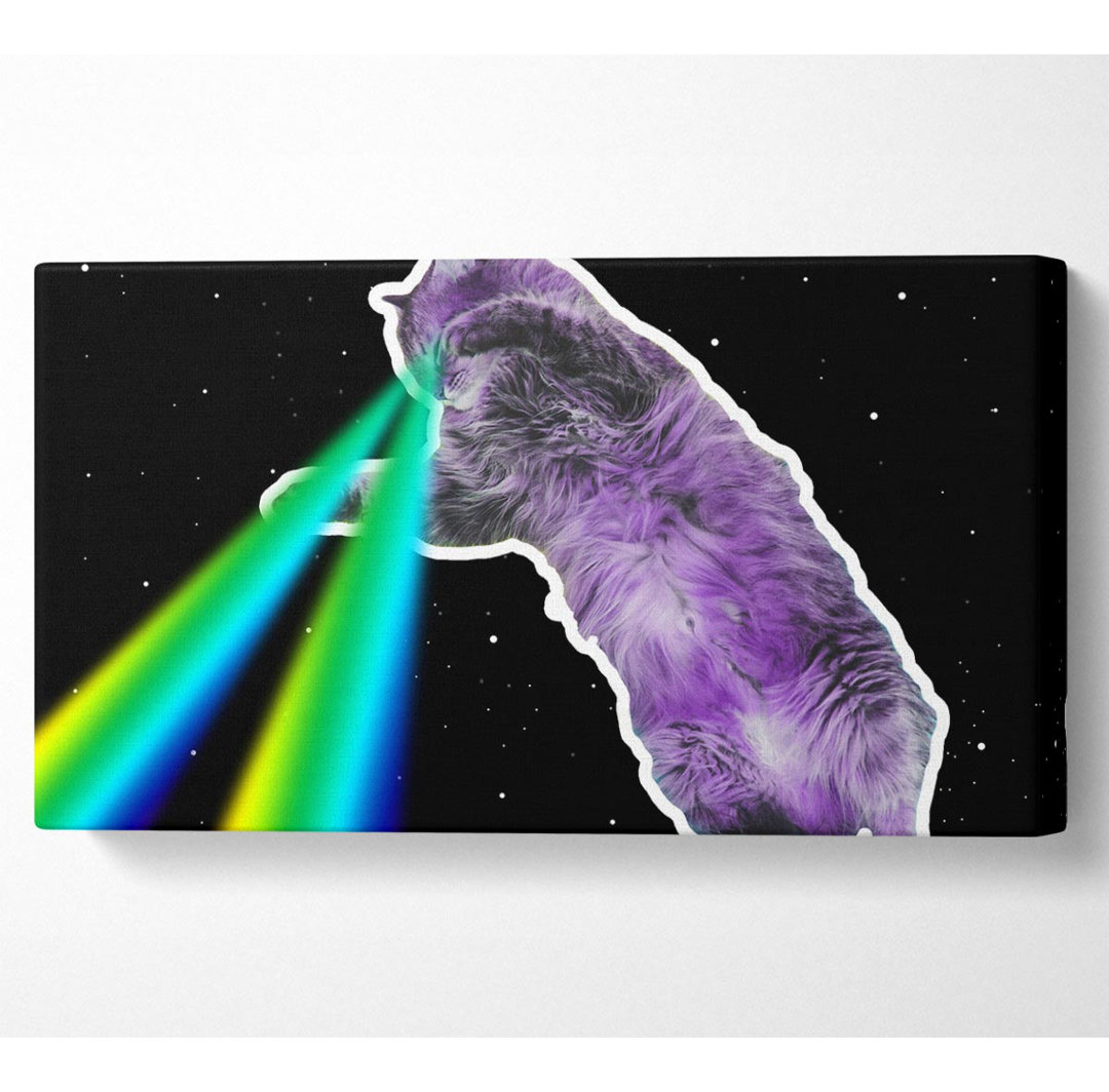 Katze Lazer Beam Space - Kunstdrucke auf Leinwand