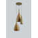 Chaffin 3-Light Natural Rattan Teardrop Cluster Ceiling Pendant Light in Brass Modern Boho Hanging Chandelier