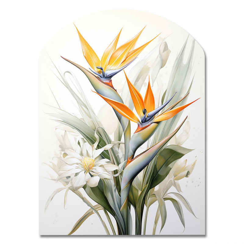 «Elzada - Asymmetric Birds Of Paradise», art mural en métal, H 34 po x l 25 po