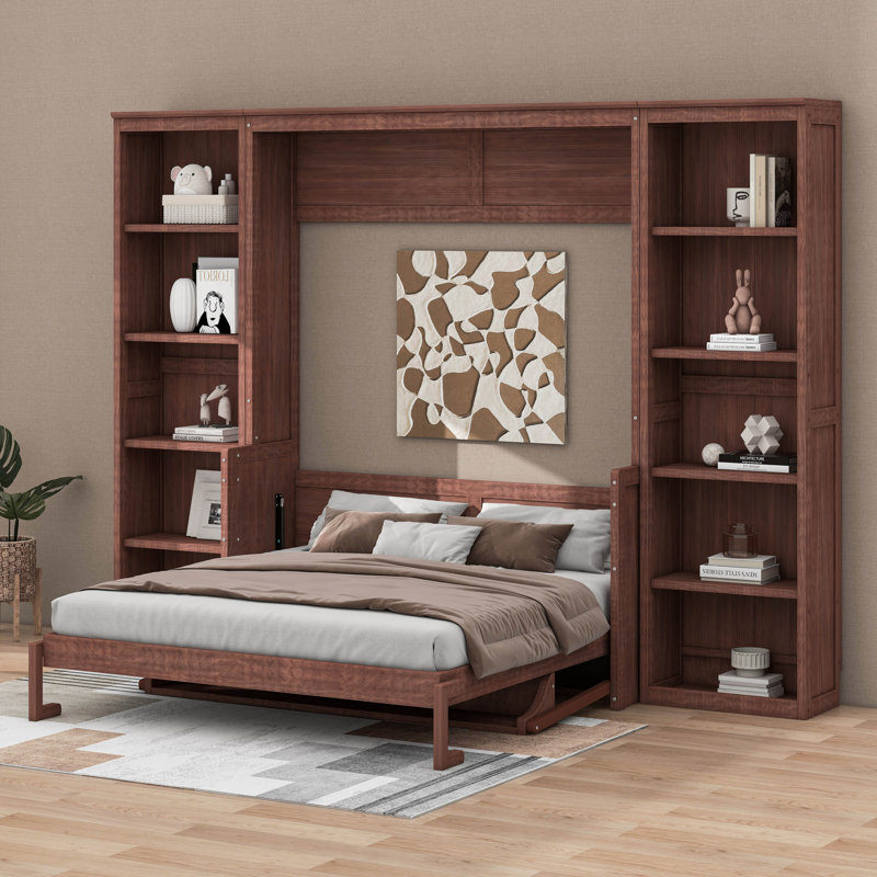Murphy Bed With Desk And Bookshelf, Queen