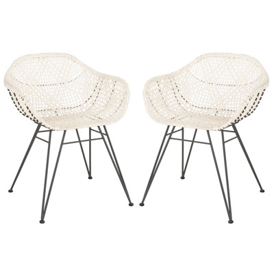 Dannelley 18'' H Leather Upholstered Metal Armchair