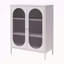 Armoire d'appoint courte en métal à 2 portes avec verre cannelé Short