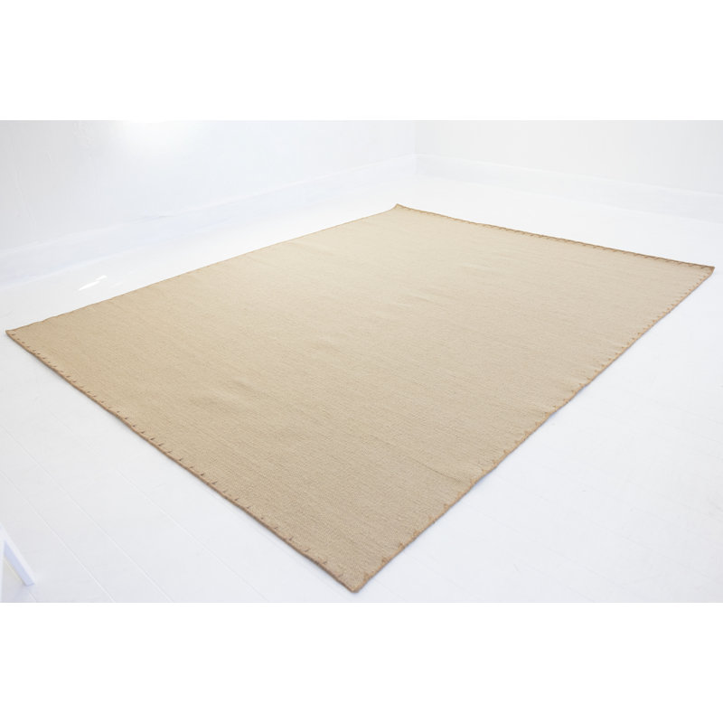 Sag Harbor Flatweave Wool Dhurrie Rug, Rectangle 12' x 15', Beige