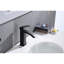 Robinet de lavabo de salle de bain avec finition noir mat et bec cascade - Bonde escamotable à poignée simple avec trop-plein attaché pour une installation facile et un service à long terme intégré