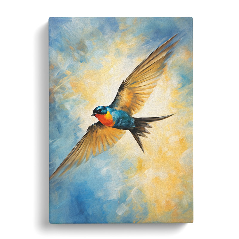 Swallow Impressionism No.2 - Wrapped Canvas, 76cm H x 50cm W x 3cm D