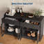 Buffet de 55 po de large avec 4 portes en acrylique et 2 tiroirs, armoire de rangement pour la cuisine de ferme, console en bois pour le salon, la salle à manger, le vestibule, noir-1605283670