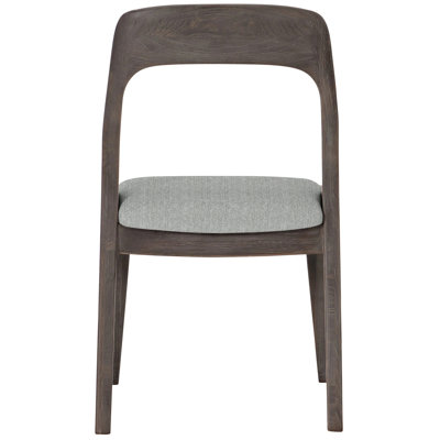 Bernhardt Corfu Patio Dining Side Chair With Cushion In Light Grey,dark Grey Linen 6032-110