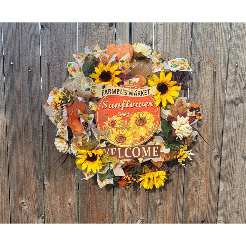 Couronne de tournesol en filet Welcome