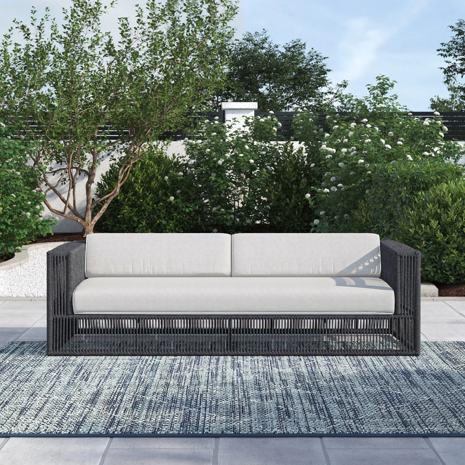 92" Sunbrella® Patio Sofa, Echo Ash Sunbrella®